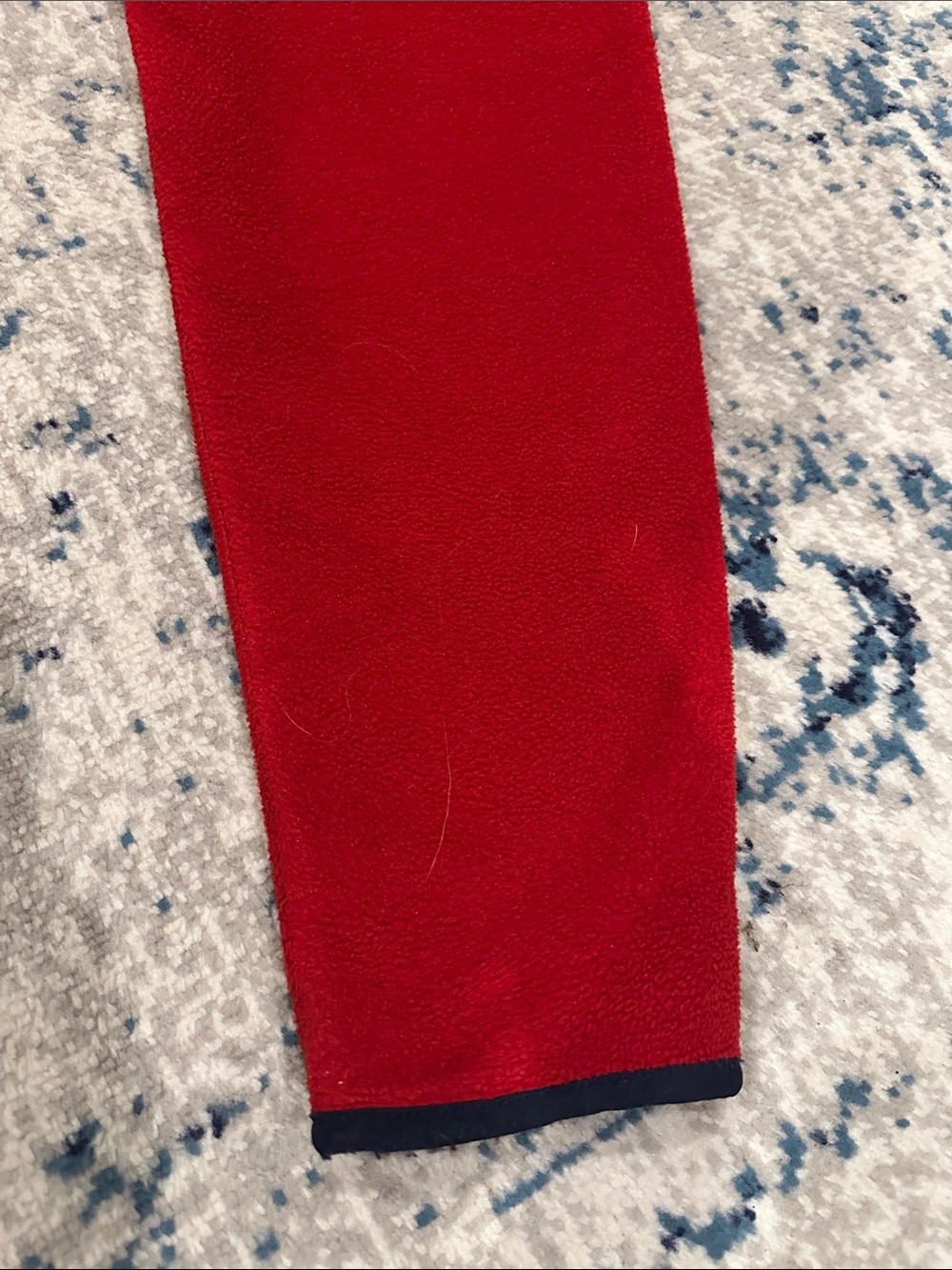 L.L. Bean Fleece Pullover Mens medium Red Snap Button Vintage Contrast Trim - Picture 5 of 11